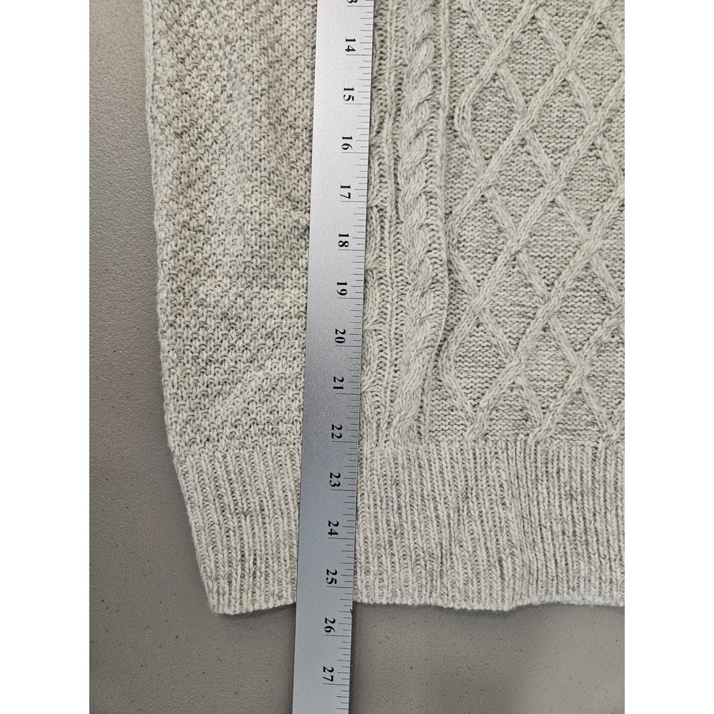Emerald Isle Womens Wool‎ Blend Cream Killarney Shawl Neck Cable Knit Sweater - Picture 11 of 14